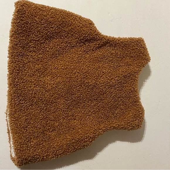 Rachel Zoe Girls Carmel Brown Textured Teddy Vest - Picture 5 of 11